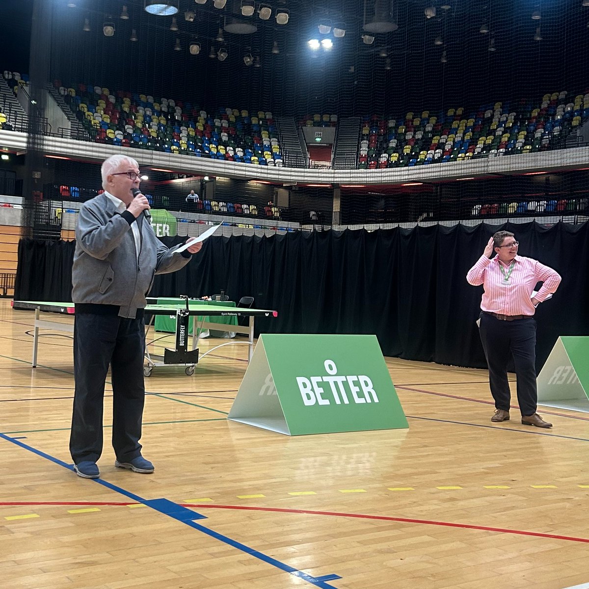 GLL (@gll_uk) on Twitter photo And we're off! Day two of the Better Club Games has begun at <a href="/CopperBoxArena/">Copper Box Arena</a> and we're joined by a very special guest, <a href="/onebiggins/">Christopher Biggins</a>.
Good luck to everyone participating! ๐ And we're off! Day two of the Better Club Games has begun at <a href="/CopperBoxArena/">Copper Box Arena</a> and we're joined by a very special guest, <a href="/onebiggins/">Christopher Biggins</a>.
Good luck to everyone participating! ๐