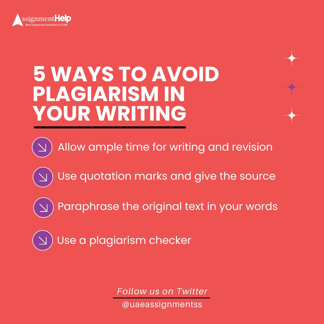UAEAssignmentss's tweet image. To help you stay authentic, explore five effective ways to avoid plagiarism in your writing!

📩: support@assignmenthelp.ae
.
.
#studytips #plagiarism #writingtips #WritingCommunity #assignmentdue #essaywriting #StudentSuccess #essayhelp #Assignments #Dubai #university