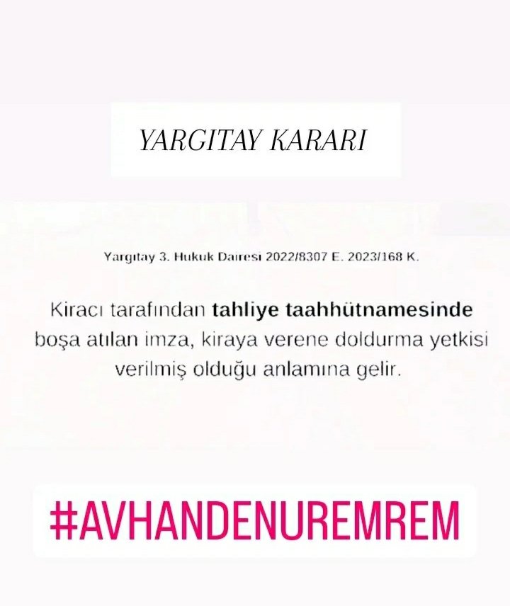 handenur8000's tweet photo. Yargitay kararı  tahliye taahhütnamesi geçerli mi ? 

#hukuk #avukat #kira #kiraci #yargitay #usulhukuku #adalet #BamBam Acun #KışlasızBedelliŞart Demir Türk Ordusu #savaş füze  nato #SONDakika #Pakistan NATO https://t.co/78wUB5MtbY