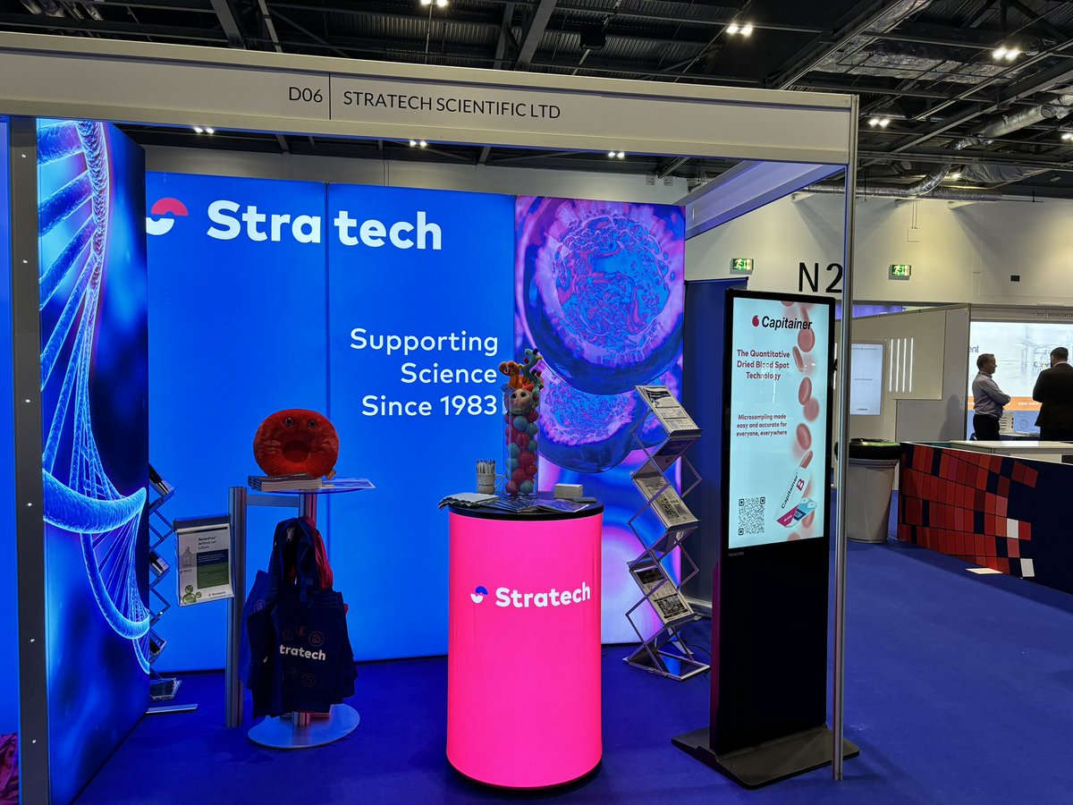 Excited to be at @ELRIG_UK for the  #DrugDiscovery2024 conference this week! Amazing to connect with innovators and researchers driving the future of #drugdiscovery . Looking forward to discussing how our <a href="/Stratech_UK/">Stratech Scientific</a> solutions can help!  #LifeSciences