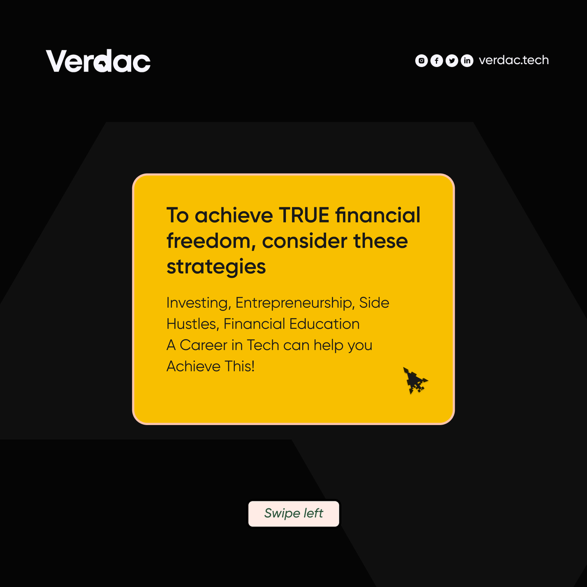 VerdacTech's tweet image. True Financial freedom can&apos;t be achieved by a standard 9-5 however, a 9-5 in a lucrative industry like tech can surpasss this dream.
Take a step in the right direction register for Verdactech November bootcamp!
Visit verdac.tech to begin

#verdactech #learntech #tech