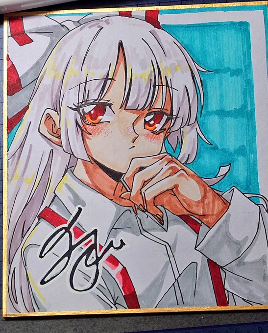 ミニ色紙を描いた 