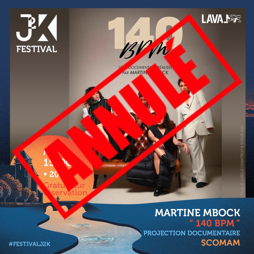 🚨 #festivalj2k <a href="/Laval_la_Ville/">Laval la Ville</a> Nous sommes désolés de vous annoncer l’annulation de la projection du documentaire 140 BPM pour des raisons indépendantes de notre volonté. Nous essaierons de reprogrammer ce film ultérieurement.