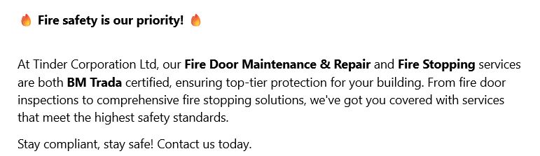 #FireProtection #FireSafetySolutions #BMTradaCertified #FireStopping