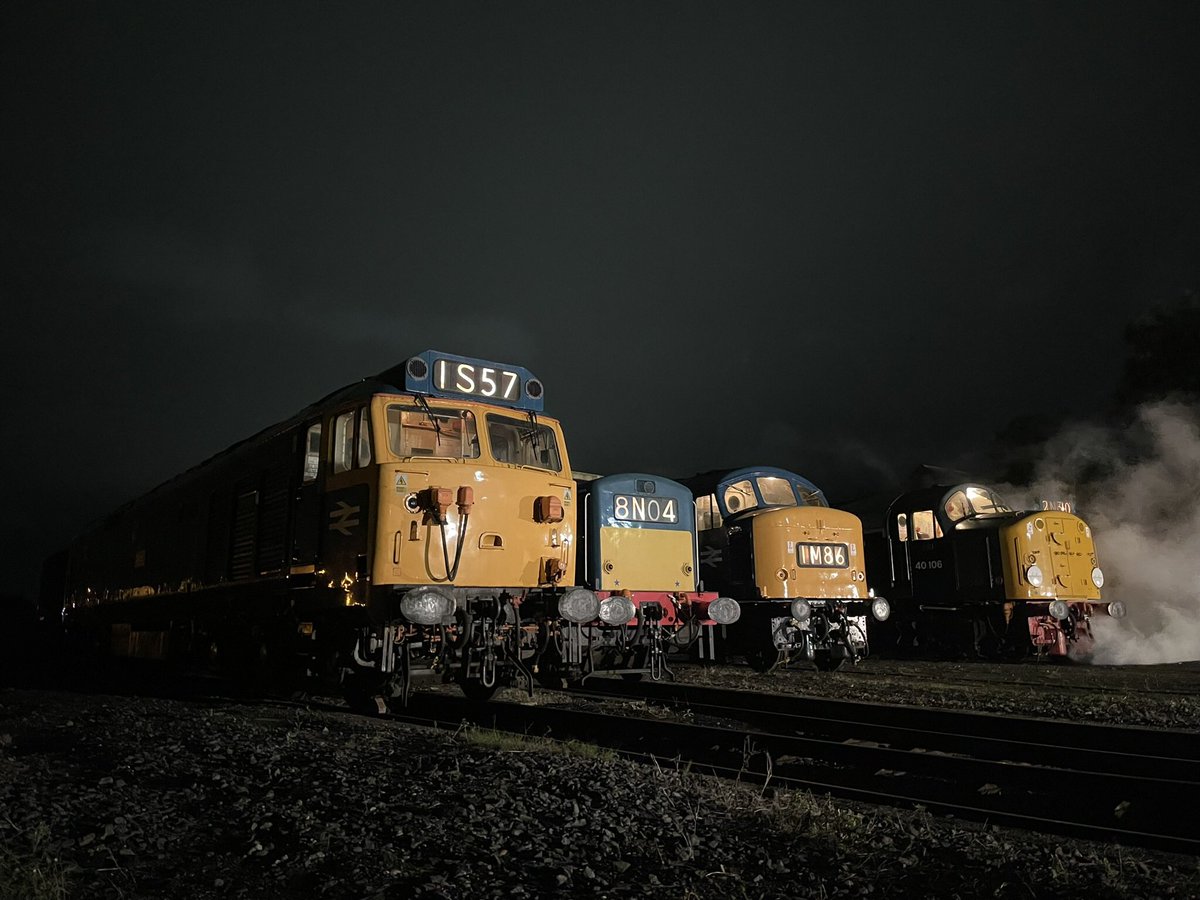 Hats off to <a href="/SVRDiesels/">SVR Diesels</a> <a href="/svrofficialsite/">Severn Valley Railway</a> for organising a wonder photo opportunity last night. Can’t make the Gala but this  was more than a great substitute. #class50 #class40 #class25 etc etc etc. Too many shots to post. Thanks to all involved.