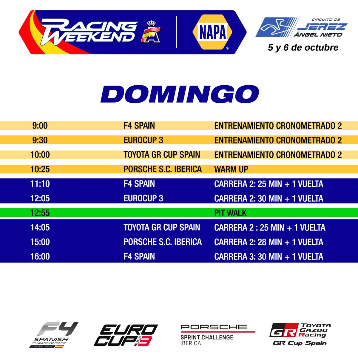 ⭐️⭐️⭐️ L O S  H O R A R I O S ⭐️⭐️⭐️

¡Llega el #NAPARacingWeekend al <a href="/circuitodejerez/">Circuito de Jerez-Ángel Nieto</a> !

Tiempo de hacer tus planes y vivirlo a tope  😍
