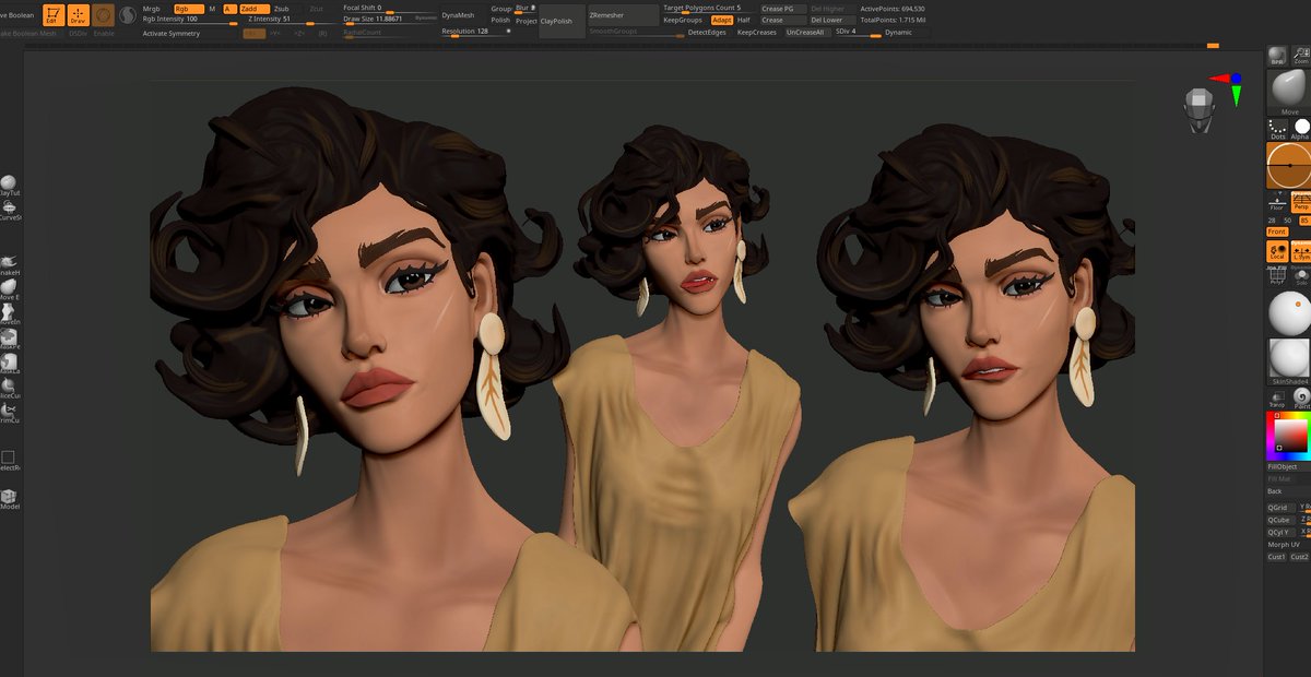 #sculptober 
Day 2 | Elegant

#ZBrush #characterdesign #3dartwork #characterart