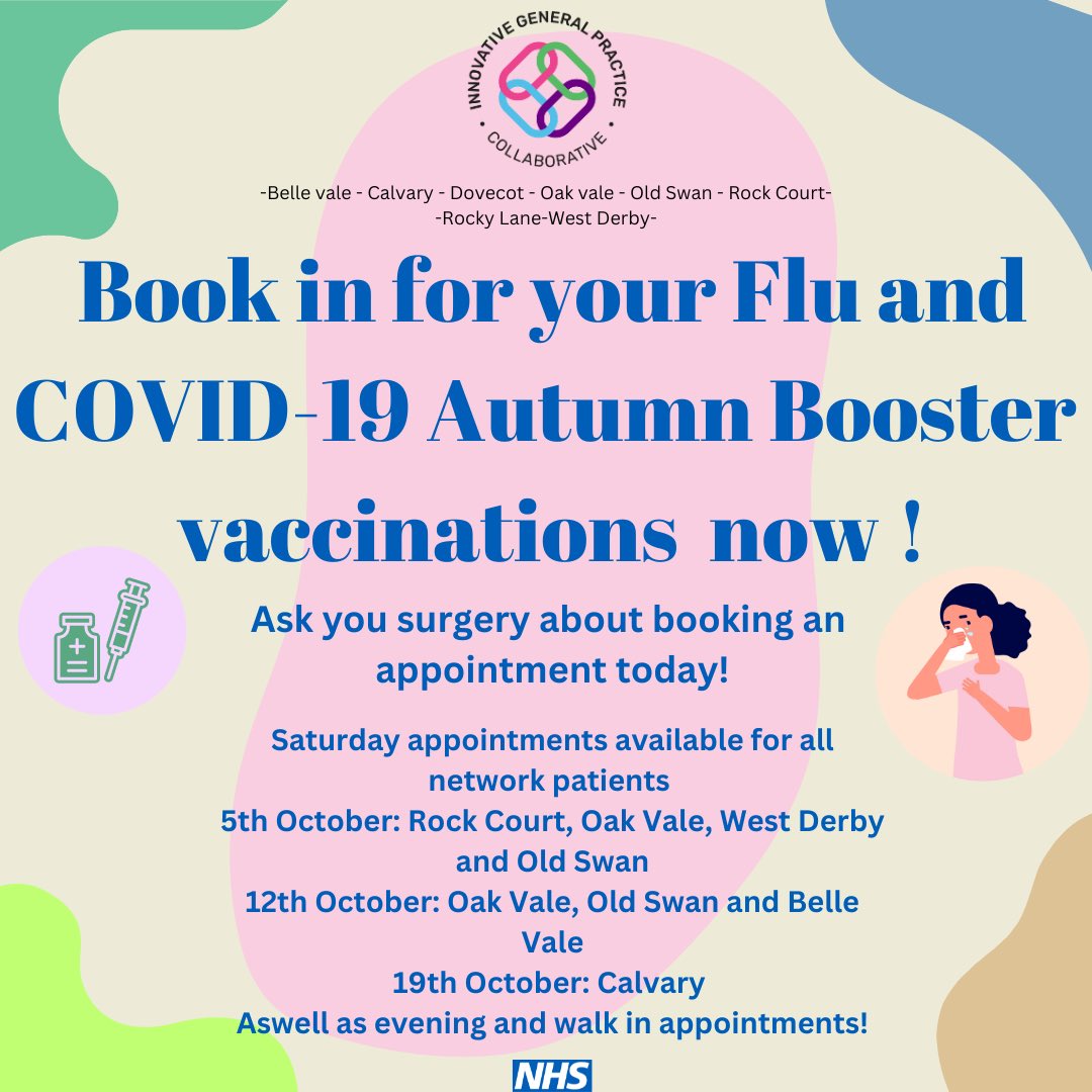 Contact your surgery today to book your appointment #flu #covid