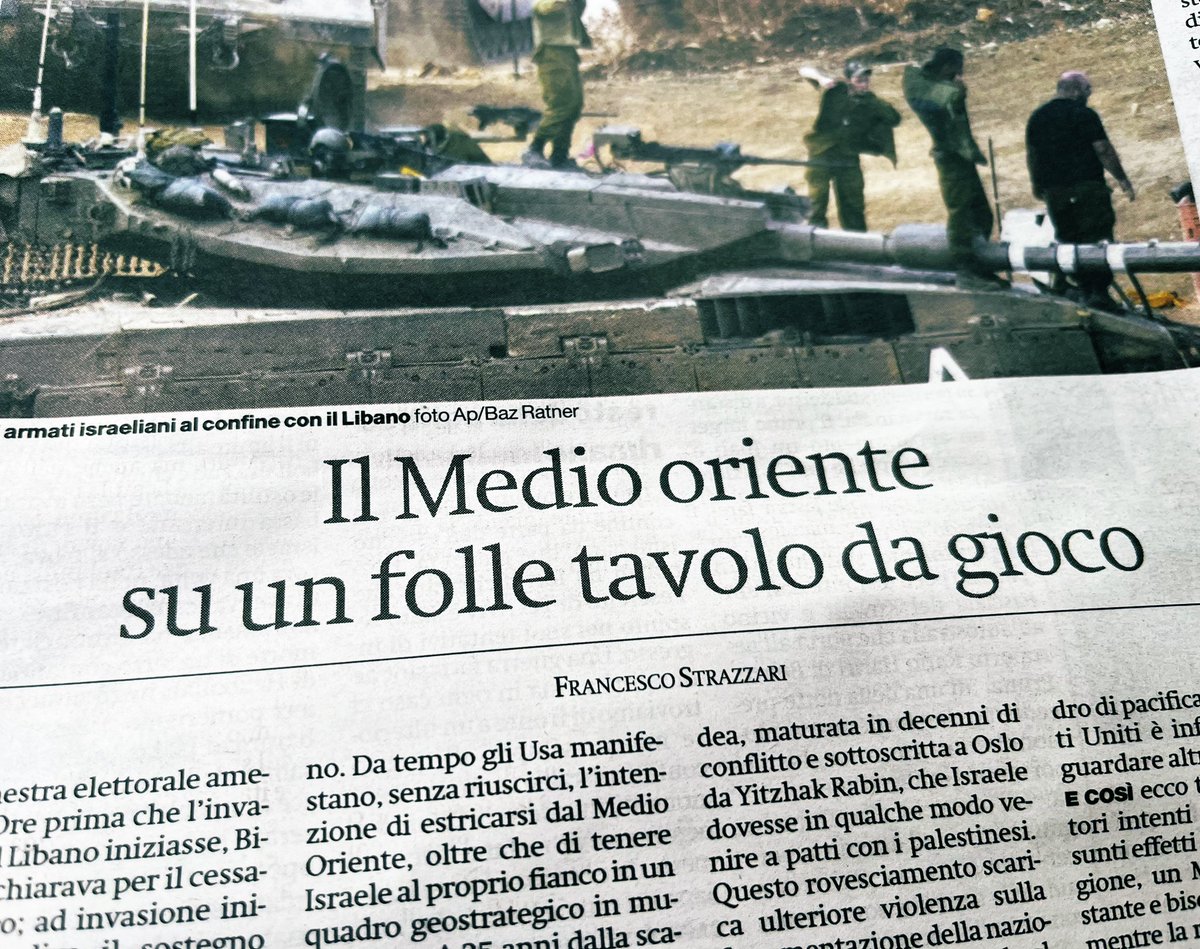 franxstrax's tweet image. oggi su @ilmanifesto scrivo della hybris orientalista di chi su cataste di morti civili vede l’opportunità di un effetto-domino geopolitico, seppellendo amare lezioni della storia recente e i cardini del sempre evocato rules-based international order

ilmanifesto.it/il-medio-orien…