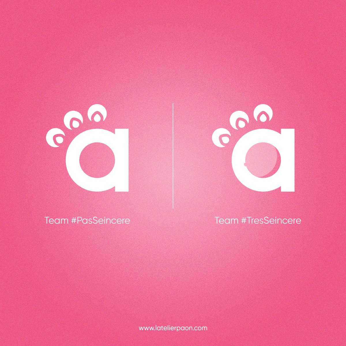 Team #Seincere VS Team #PasSeincere 
Ce mois, l'atelierpaon se met aux couleurs #Octobrerose pour sensibiliser et participer à la lutte contre le #cancerdusein .
Aidez-nous à départagez l'équipe. 😉
VOTEZ pour la team qui vous représente le mieux en commentaire :
👇👇👇