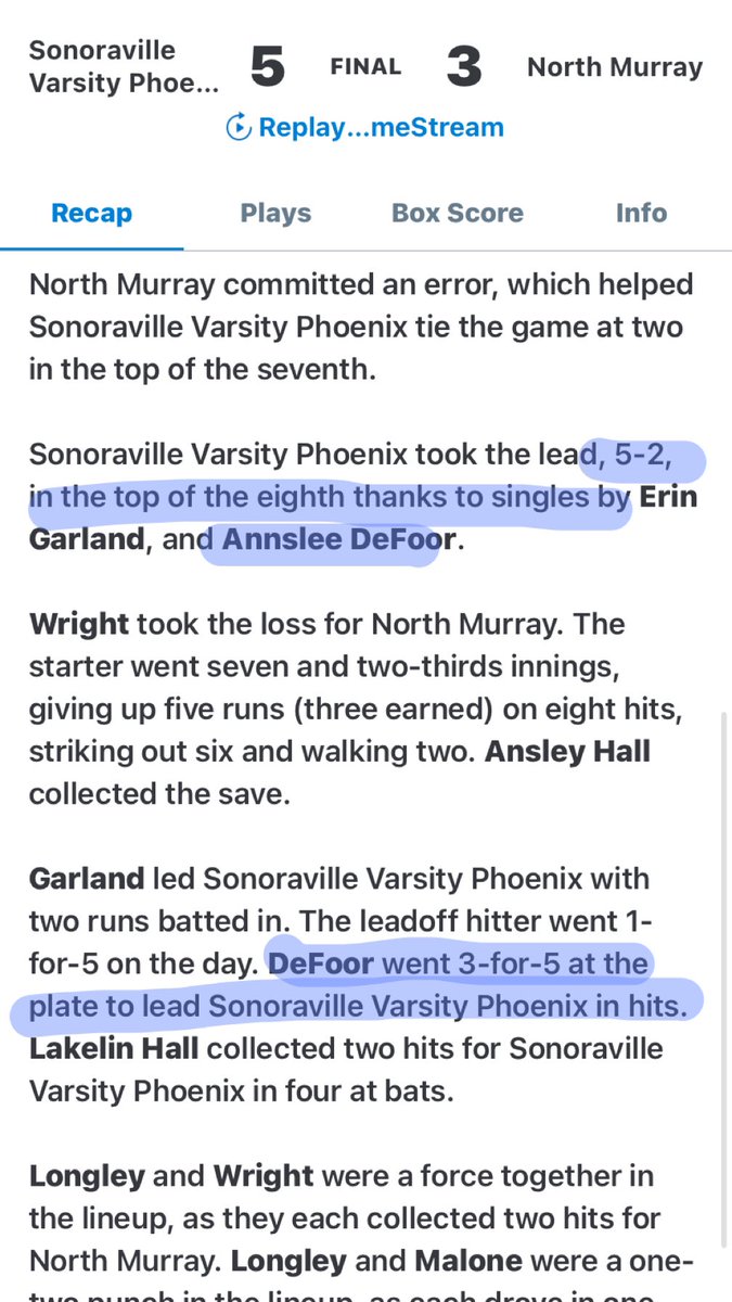 Last night against NM I batted 3 for 5 with an RBI, and a stolen base. On defense I had a diving catch to help kept the game tied.We started off with a little rust from not playing for a few days, but turned it on towards the extra innings!Clips posted soon!