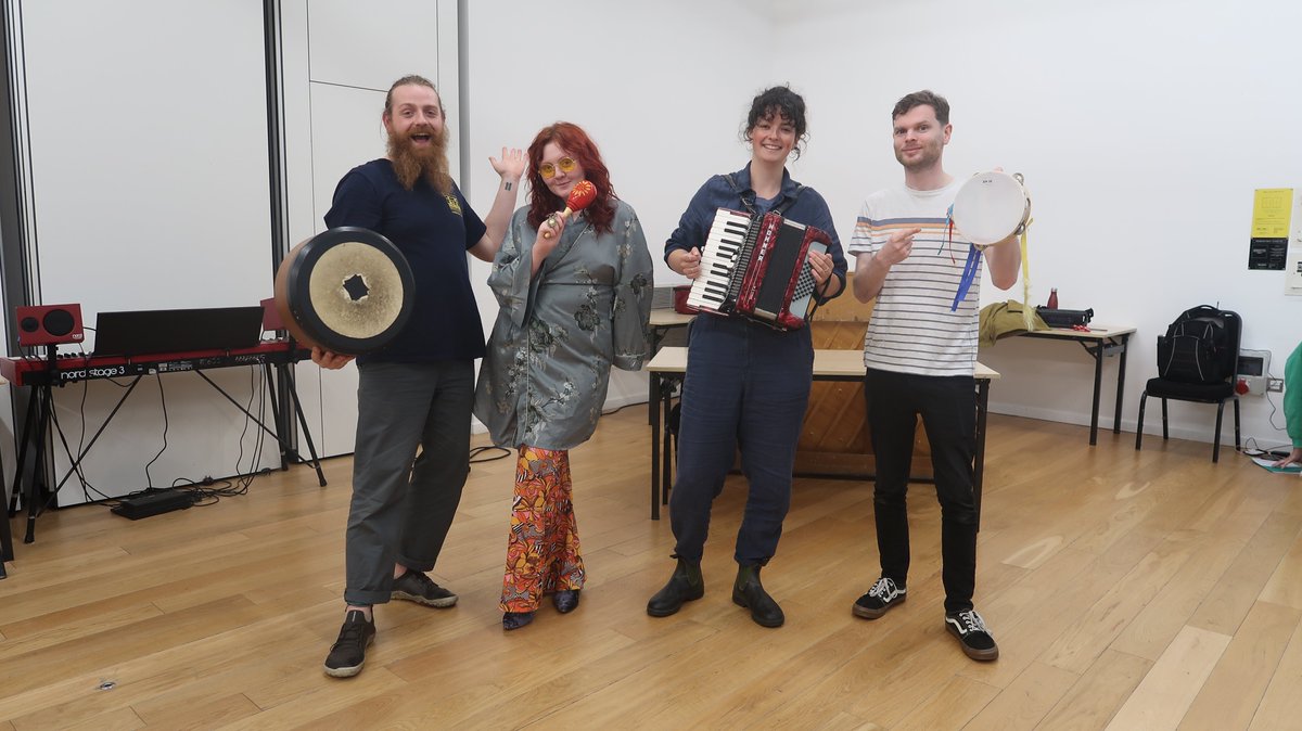Introducing our Fairview Musicians! 

Cal, Megan, Catriona and Lewis will be in residency at Fairview School to deliver music sessions to the students! They joined us in the theatre for a day of clowning with @dirliebane.theatre to learn how to play in creative workshops.
