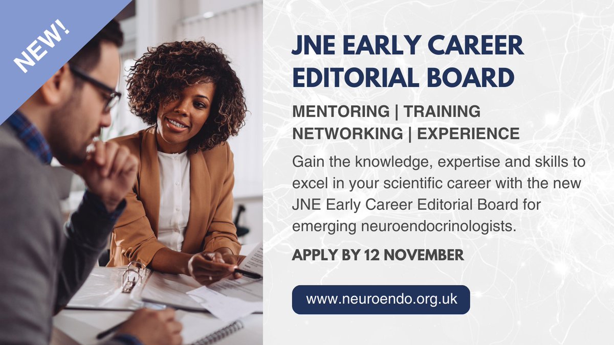 Applications now OPEN for the first JNE Early Career Editorial Board!

Benefits include:
🤝 Mentoring
✍️ Experiential learning
🔬 Career development workshops
💫 Networking with peers
🙏 Provide feedback 

APPLY: neuroendo.org.uk/page.php?item_…

Deadline 12 November 2024
@jne_editor