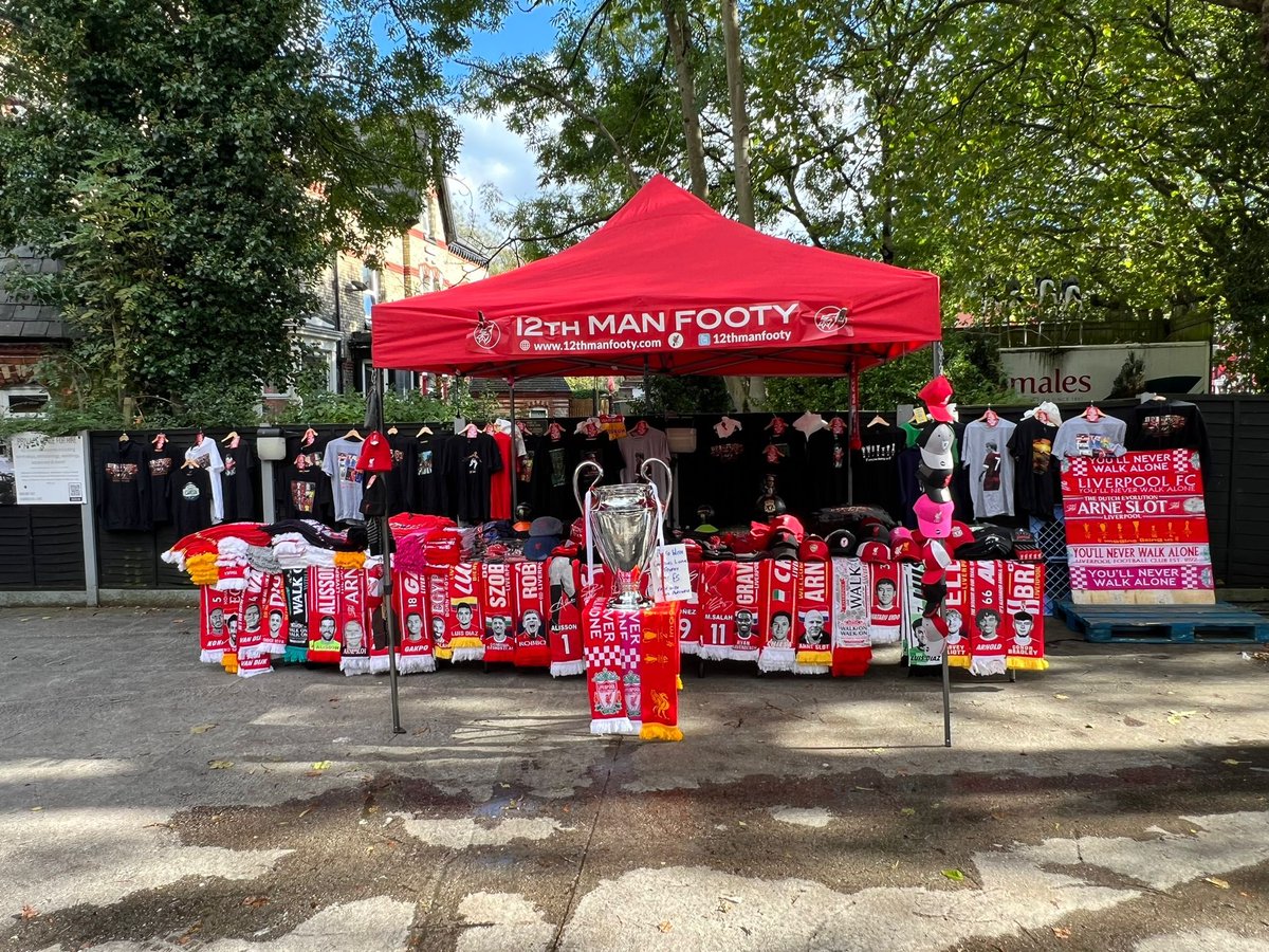 12th man footy (@12thmanstjohns) on Twitter photo Open now until KO
<a href="/hotelanfield/">Hotel Anfield | 23 Anfield Rd</a>
Best selection and prices anywhere in Anfield
Mix n match 2 items
t shirt hat scarf £25
We’ve even got big ears on site
Not <a href="/Jimbo6timeslfc/">Jimbo Smith #JFT97</a> 🤣 Open now until KO
<a href="/hotelanfield/">Hotel Anfield | 23 Anfield Rd</a>
Best selection and prices anywhere in Anfield
Mix n match 2 items
t shirt hat scarf £25
We’ve even got big ears on site
Not <a href="/Jimbo6timeslfc/">Jimbo Smith #JFT97</a> 🤣