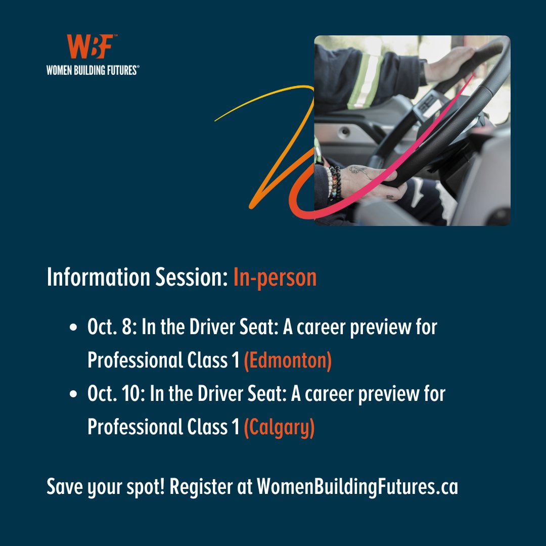 Curious about how our free training programs and support can help you change your career? Our information sessions are your opportunity to learn about WBF and ask all your questions!

To see our list of upcoming info sessions and to save your spot, go to womenbuildingfutures.ca/getting-starte…