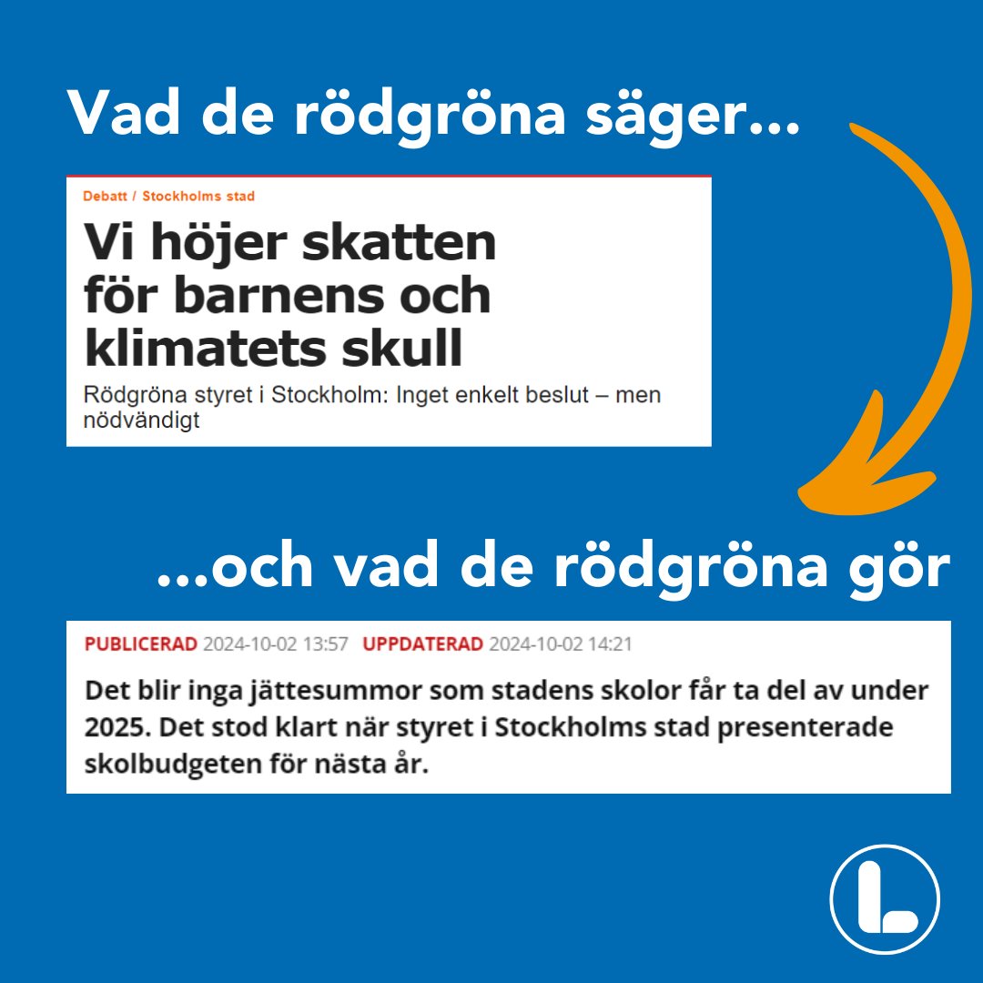 libsthlm's tweet photo. I dag presenterade den rödgröna majoriteten i Stockholms stad sitt budgetförslag för skolan. Trots högre skatt är det en budget som varken ger mer studiero eller trygghet till eleverna i Stockholm. Deras ambitioner verkar inte sträcka sig längre än att fortsätta i samma hjulspår. https://t.co/ArnlV5DVvM