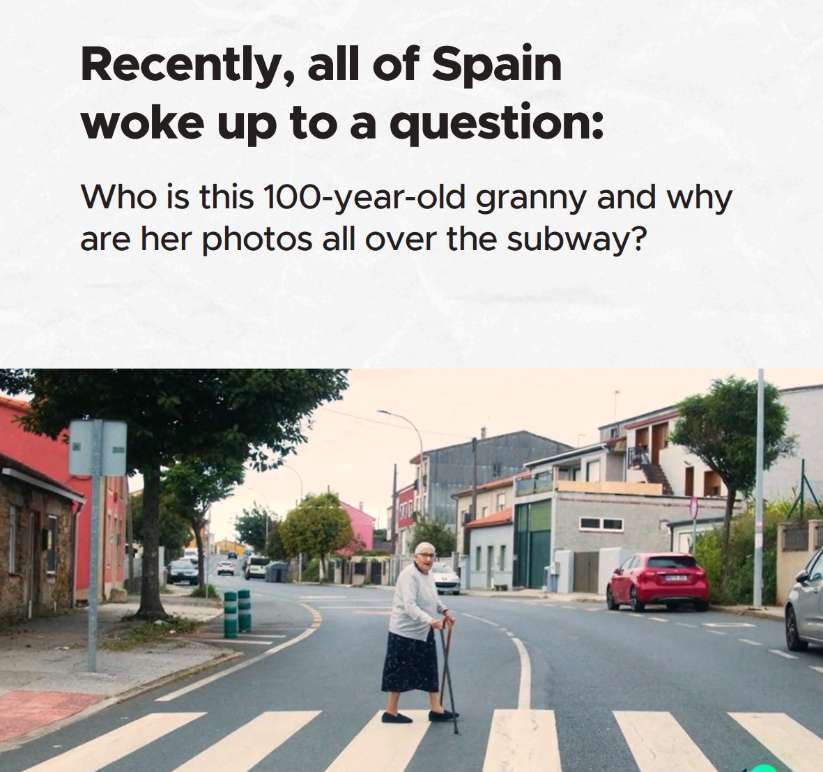 vc_australia's tweet photo. Brands everywhere else: let’s collab with influencers 

Brands in Madrid: let’s collab with a 100 year old grandma

#marketing https://t.co/QGWw47vYEY