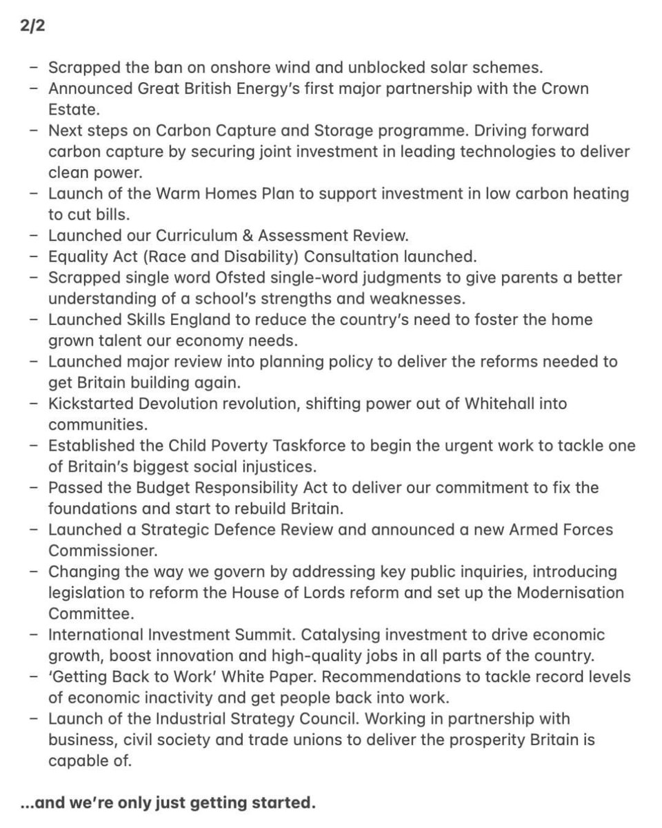 When people ask you what the Labour Government have been doing send them this. 📋