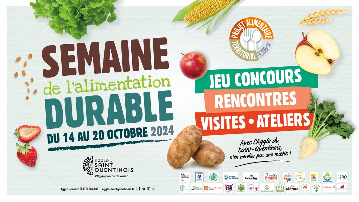 C’est bientôt la Semaine de l’Alimentation Durable ! ⏳

📅 Vivez du 14 au 20 octobre 2024, les différents temps forts de la célébration de l’alimentation durable dans l’Agglomération du Saint-Quentinois.

Découvrez le programme 👉 bit.ly/4gQUxag