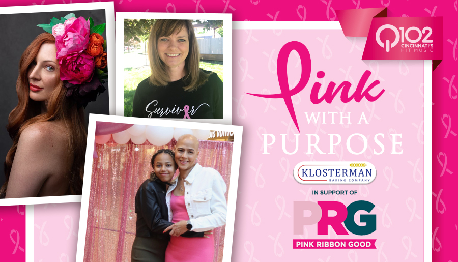 WKRQ's tweet image. In honor of #BreastCancerAwarenessMonth, Q102 and
@klostermanbread in support of @PinkRibbonGood
- want to recognize the courage and determination it takes to fight this disease. Read why local women are Pink with a Purpose. No one travels this road alone! wkrq.com/pink/