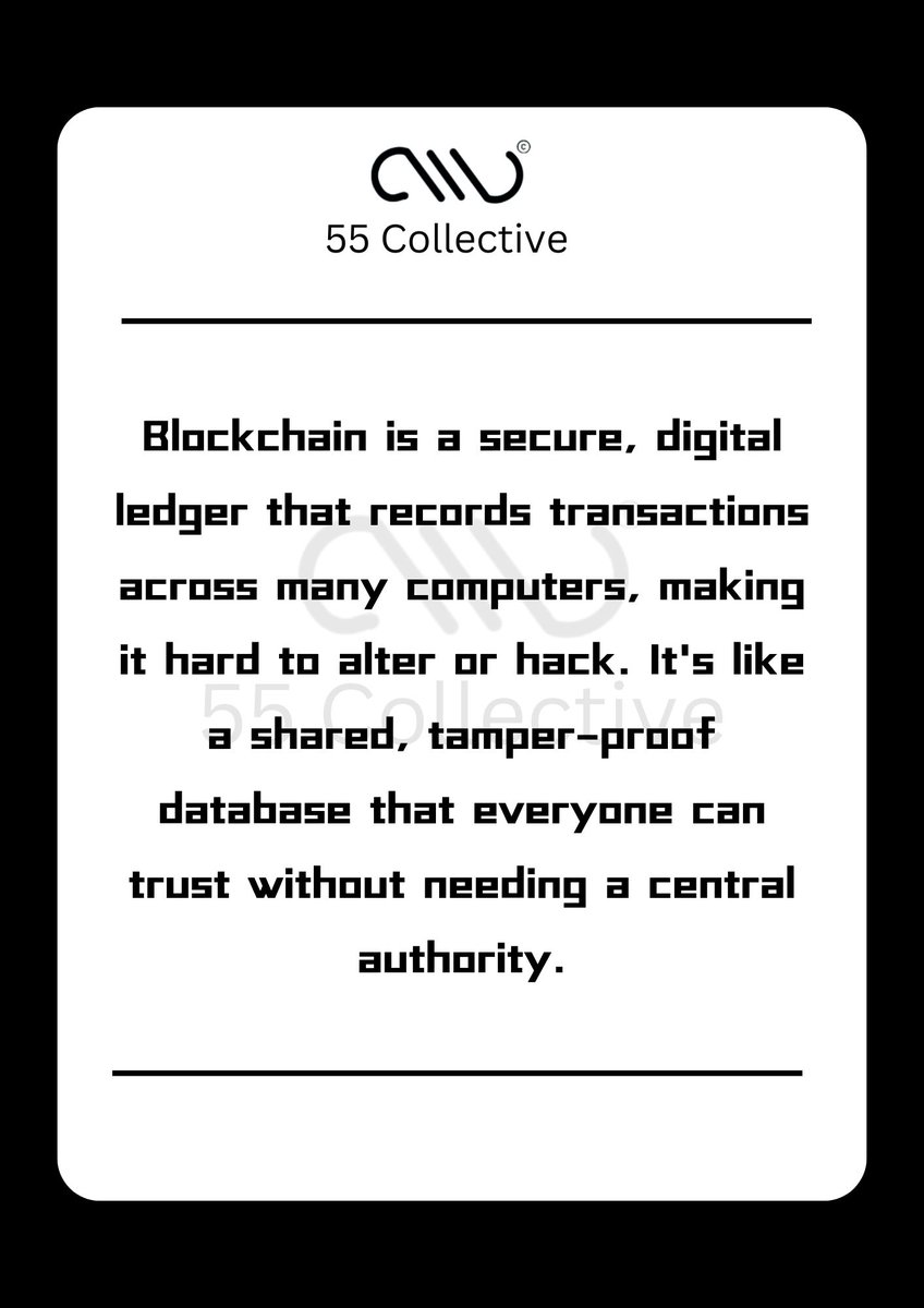 55Collective's tweet photo. My thoughts: (click the ALT)
Let’s get the conversation buzzing! Share your simplest take on Blockchain in the comments—who can break it down in the most fun way? 🎉💻
#UnderstandingBlockChain
#OnboardingMode
#WisdomWednesday
#55Collective https://t.co/n2LjbPeYye