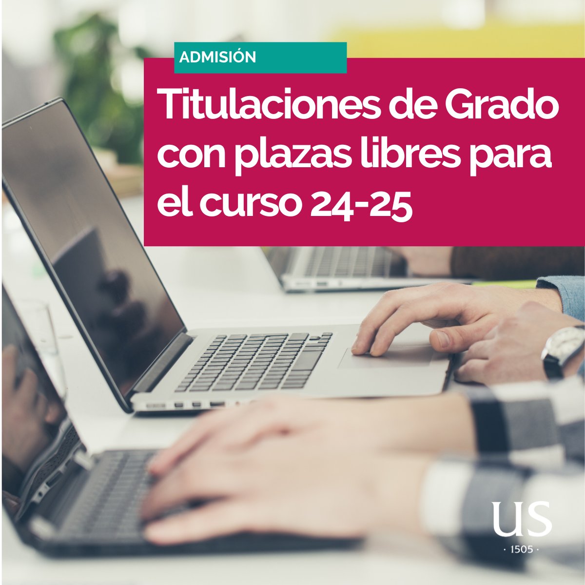 unisevilla's tweet photo. 🔴 ¡Atención!
👇Descubre aquí las plazas vacantes en titulaciones US y #VivelaUS
ℹ️ https://t.co/259QZKQ0jY https://t.co/hlebrrHTNO