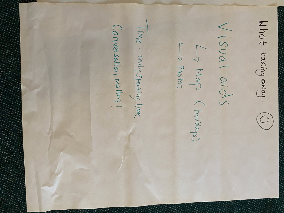Fab #aphasia communication training session with Cuckfield stroke club. Concerns at start  “feeling overwhelmed” and “feeling like a twit” changed to “yes- checking back you’ve understood” and “visual aids are so important” “conversation matters!”🥰
