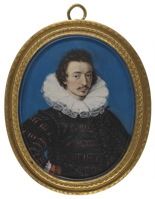 Died (alas!) on this day in 1617, miniaturist Isaac Oliver. Actually born in France, so another immigrant making great (if small) British art! Here, by himself.