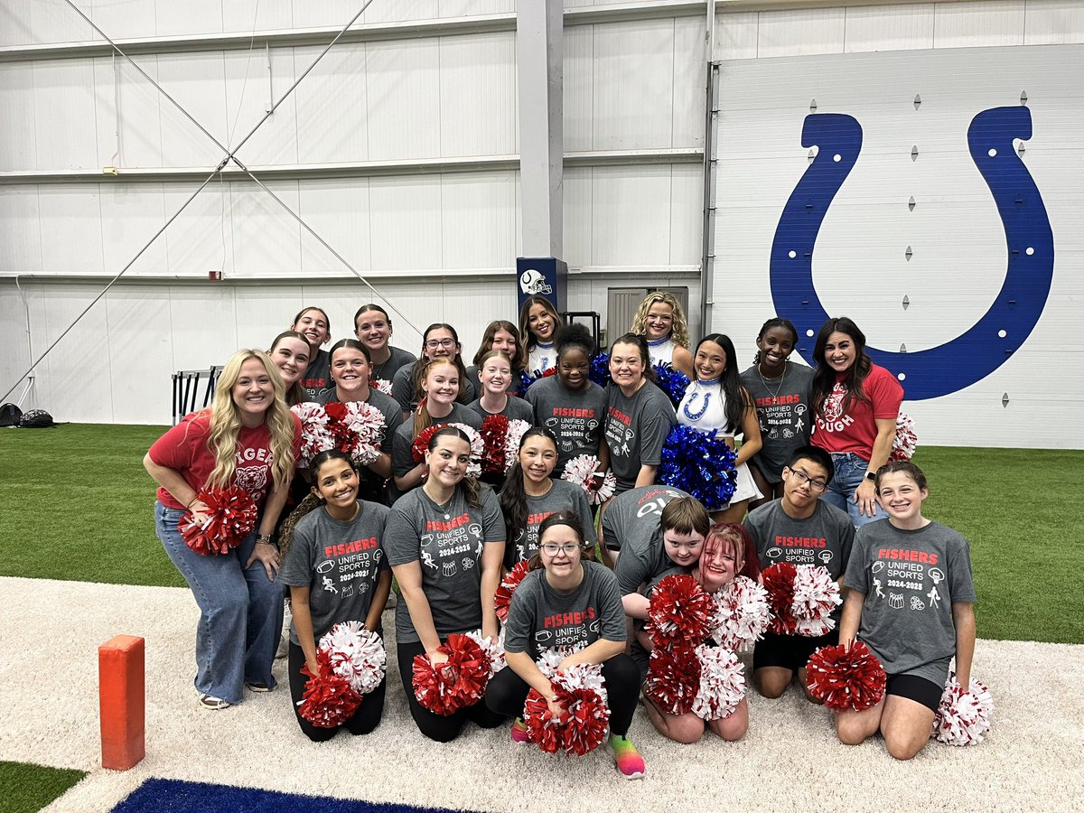 FHS Unified Dance Team at the Colts Complex supporting the Unified Football Team.