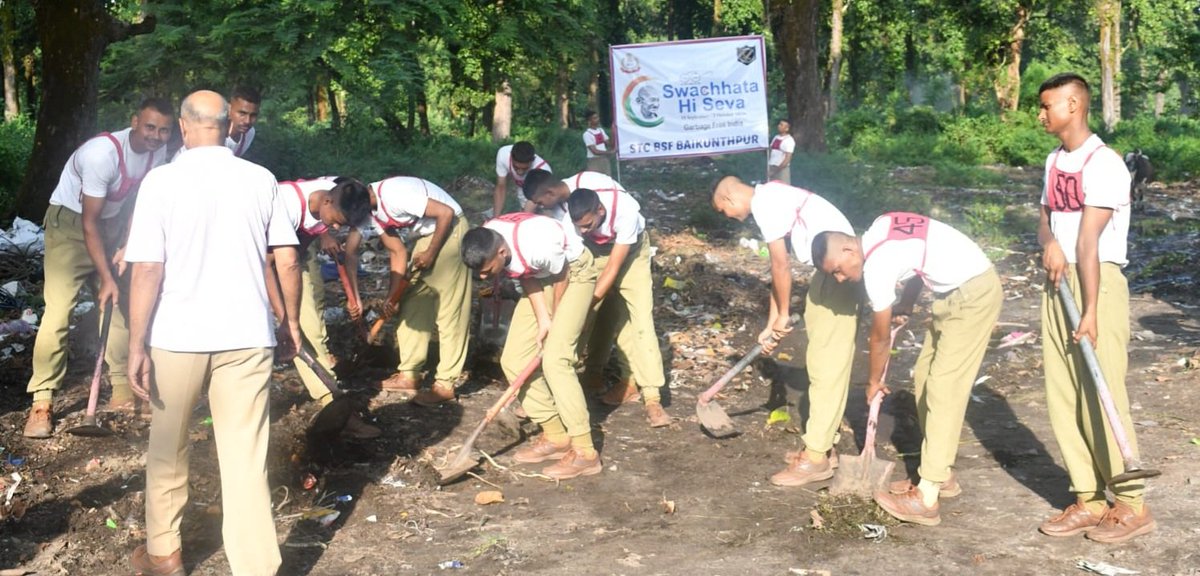 stcbsfnb's tweet image. &quot;Today, under the aegis of SWACHATAHISEVA campaign,STC BSF NB conducted SHRAMDAAN in and around STC campus as our committment to cleanliness and sustainability. Together, let’s build a cleaner, greener India for future generations! 🇮🇳&quot;