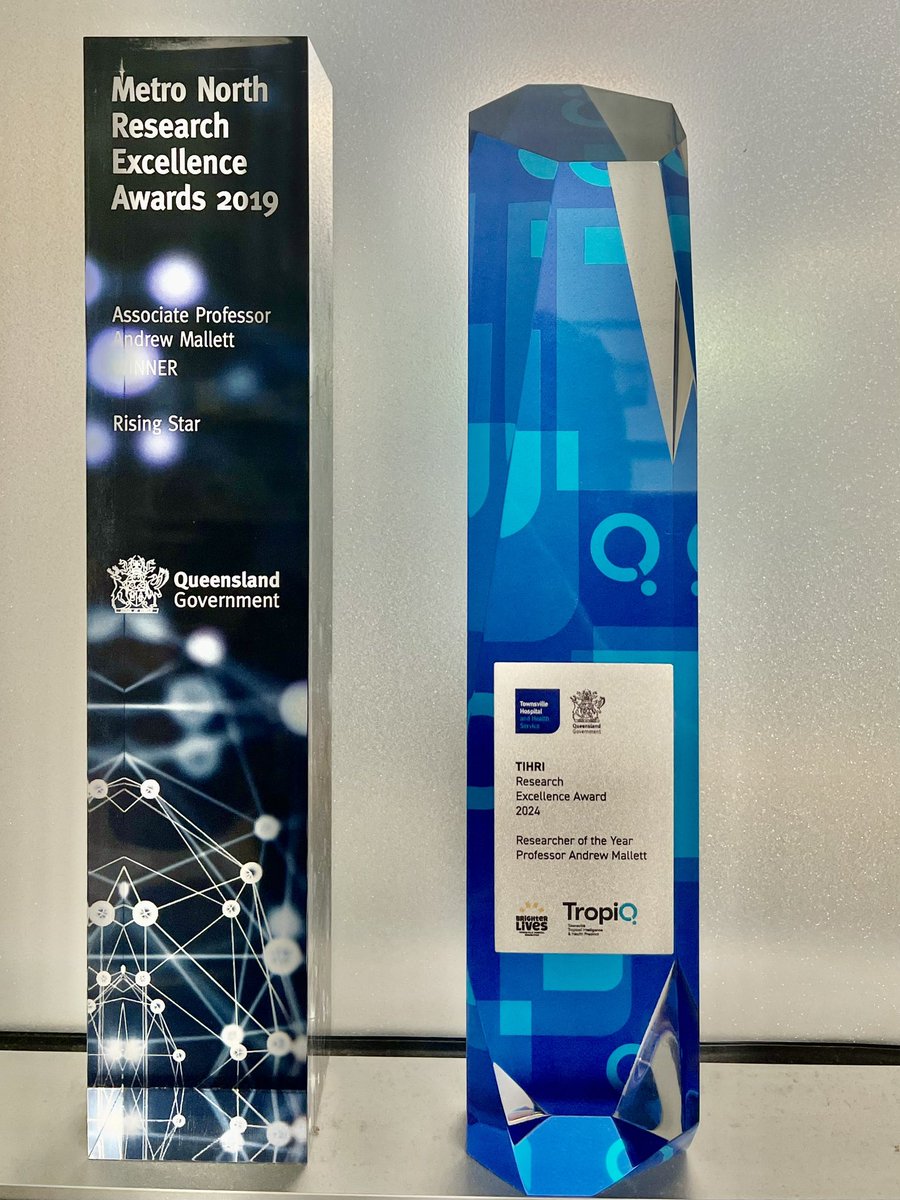 Prof Andrew Mallett (@andrewmallett8) on Twitter photo What an amazing 5yrs from “Rising Star - 2019” at MetroNorthHHS to “Researcher of the Year - 2024” at <a href="/TownsvilleHHS/">Townsville HHS</a> 🎉🎉🎊🎊
Thank you for this very humbling and unexpected recognition 🙏🙏
#tropiQ #BrighterLives What an amazing 5yrs from “Rising Star - 2019” at MetroNorthHHS to “Researcher of the Year - 2024” at <a href="/TownsvilleHHS/">Townsville HHS</a> 🎉🎉🎊🎊
Thank you for this very humbling and unexpected recognition 🙏🙏
#tropiQ #BrighterLives