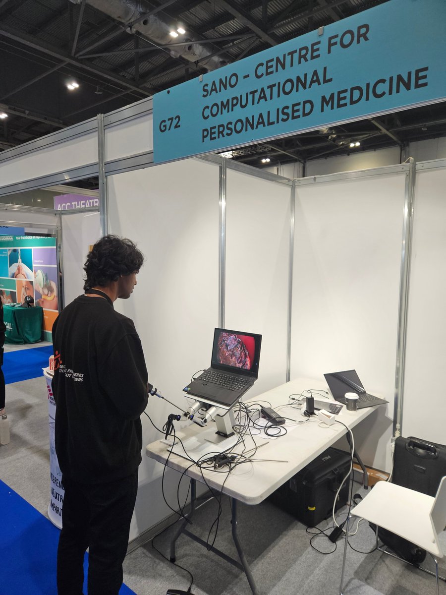 I am showcasing our state-of-the-art laparoscopic and fetoscopic surgical simulator at the <a href="/future_surgery/">Future Surgery</a>, designed to enhance training for both current and future surgeons. <a href="/SanoScience/">Sano Centre for Computational Medicine</a> #FS24  #VR #SurgicalSilmulator #MedTwitter