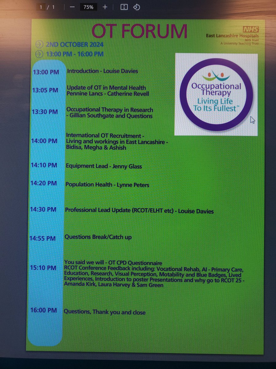 priti bhagat (@pritzot) on Twitter photo Looking forward to our <a href="/ELHT_Therapies/">ELHT Therapies Directorate</a> #occupationaltherapy forum this afternoon! Great range of topics/speakers who I have worked with past and present! Looking forward to our <a href="/ELHT_Therapies/">ELHT Therapies Directorate</a> #occupationaltherapy forum this afternoon! Great range of topics/speakers who I have worked with past and present!