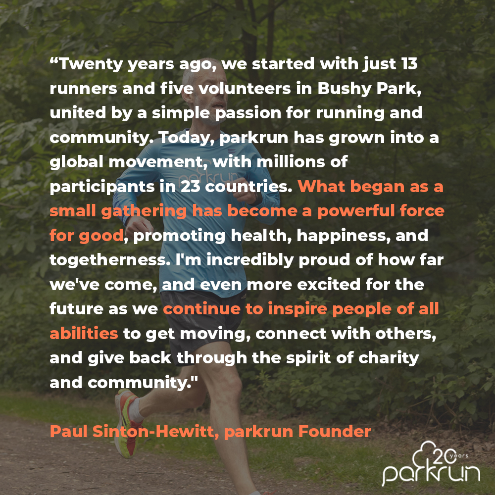 Our founder, Paul Sinton-Hewitt, celebrates our 20th anniversary 🎉

#TheFeelGoodMovement