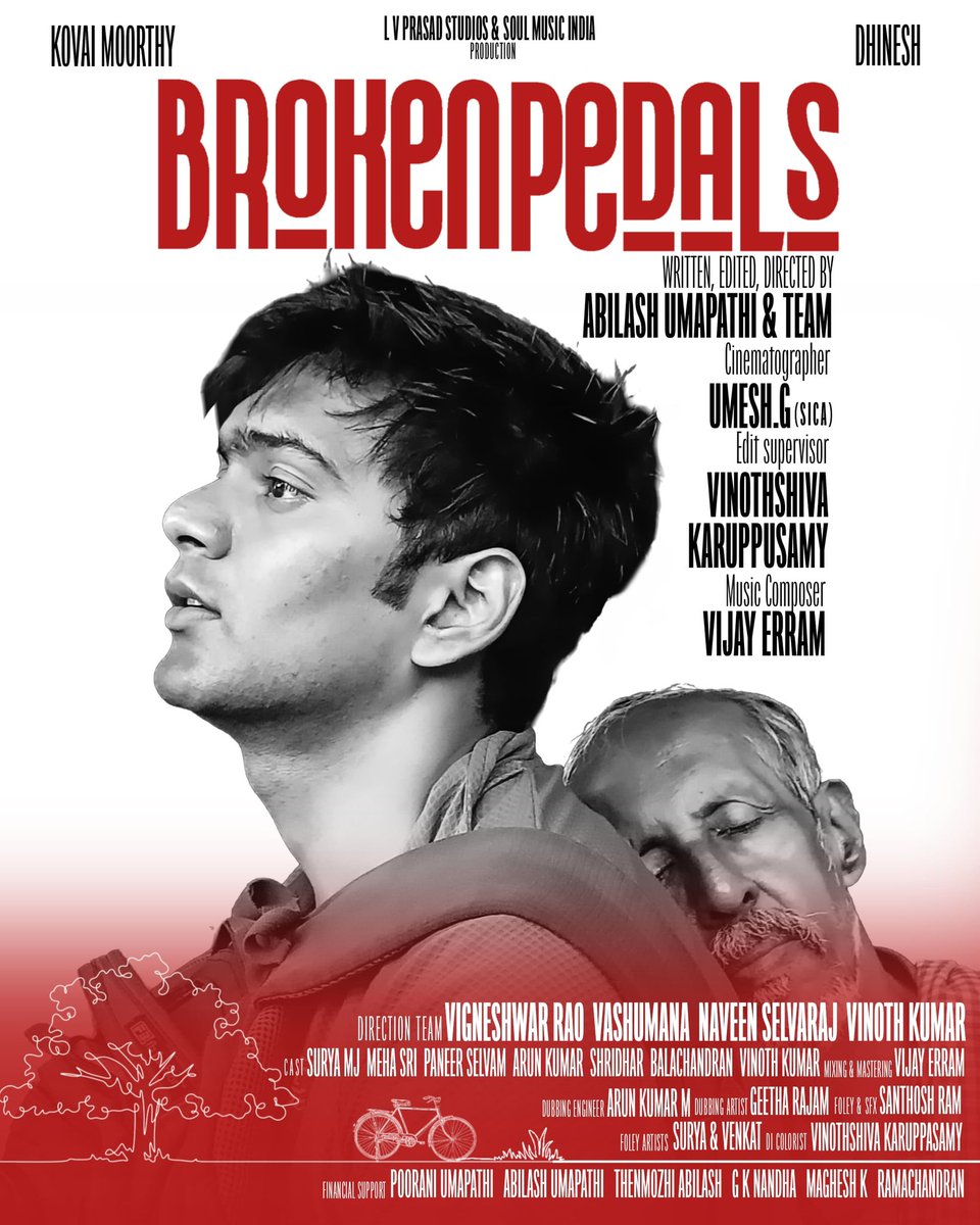 Kaali Venkat (@kaaliactor) on Twitter photo Happy to release the Broken Pedals - Teaser.
Watch here : youtu.be/B2XlLSD4dwA
Screenplay & Direction <a href="/Abilashdir_/">Abilash Umapathi</a>
Direction Team- Vigneshwar rao, Vashumana, Naveen Selvaraj.
Cast- Dhinesh & Kovai Gurumoorthy.
#brokenpedals
#brokenpedalsshortfilm
#abilashumapathi Happy to release the Broken Pedals - Teaser.
Watch here : youtu.be/B2XlLSD4dwA
Screenplay & Direction <a href="/Abilashdir_/">Abilash Umapathi</a>
Direction Team- Vigneshwar rao, Vashumana, Naveen Selvaraj.
Cast- Dhinesh & Kovai Gurumoorthy.
#brokenpedals
#brokenpedalsshortfilm
#abilashumapathi