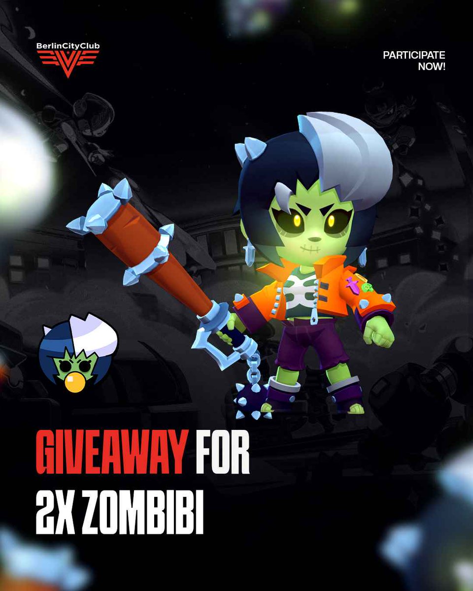 BrawlStarsBTLN's tweet image. x2 ZomBibi Giveaway 🧟

To participate:
✅️ Follow:
- @BerlinCityClub 
- @BrawlStarsBTLN
♻️ Like &amp;amp; Retweet
💬 Tag a Friend

The Giveaway Ends in 7 Days 📆
Good Luck to EVERYONE ☘️

#BrawlStars #ZomBibi #Giveaway
