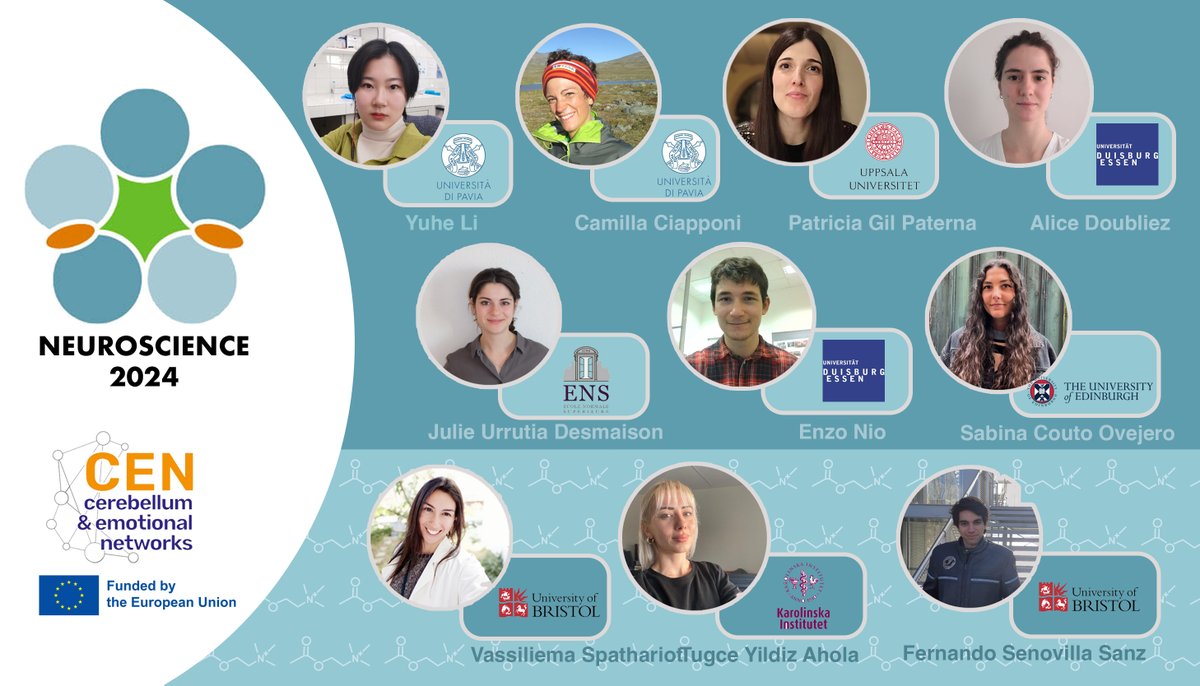 CEN (@cen_itn) on Twitter photo Our #DreamTeam of PhD students spread across Europe,are packing to attend #SFN24 in a few days
📢Stay tuned to this channel to learn about their contribution to this fantastic conference
<a href="/DBBS_UNIPV/">Department of Brain and Behavioral Sciences UNIPV</a> <a href="/UoBPPN/">University of Bristol School of PPN</a> <a href="/NBC_ParisENS/">NBC_Paris</a> <a href="/sidb_edinburgh/">SIDB</a> <a href="/NeuroEssen/">Neurologie Essen</a> @StratNeuro @UU_University Our #DreamTeam of PhD students spread across Europe,are packing to attend #SFN24 in a few days
📢Stay tuned to this channel to learn about their contribution to this fantastic conference
<a href="/DBBS_UNIPV/">Department of Brain and Behavioral Sciences UNIPV</a> <a href="/UoBPPN/">University of Bristol School of PPN</a> <a href="/NBC_ParisENS/">NBC_Paris</a> <a href="/sidb_edinburgh/">SIDB</a> <a href="/NeuroEssen/">Neurologie Essen</a> @StratNeuro @UU_University