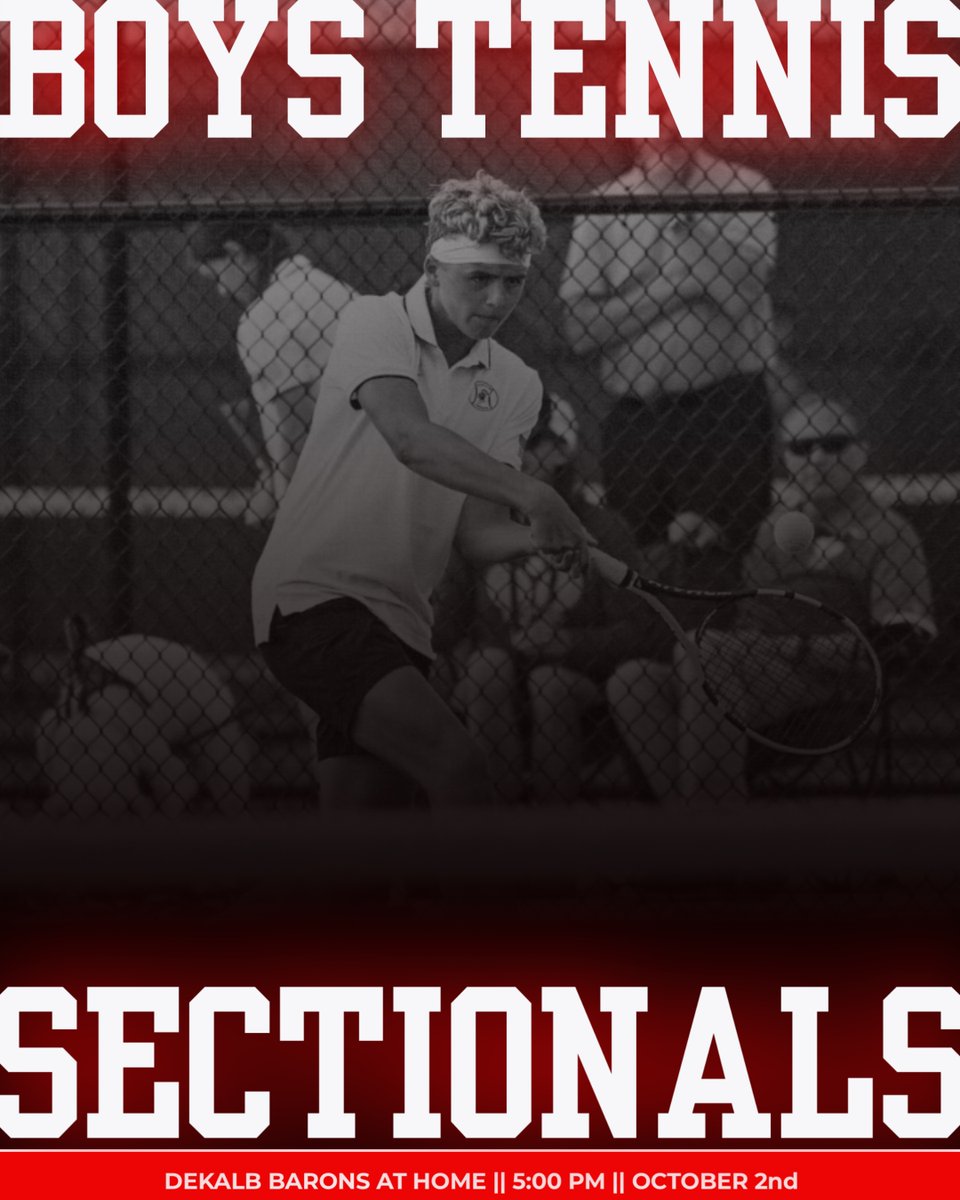 COME OUT AND SUPPORT!!
Boys Tennis at HOME for Sectional Semi-finals. 
TONIGHT at 5!