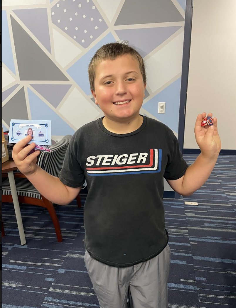 We had our first recipient of 'Luck Bucks' today! JR showed amazing empathy, grit and resilience while facing a difficult situation. He thought about keeping it, but decided to cash it in for prizes! Congratulations JR!