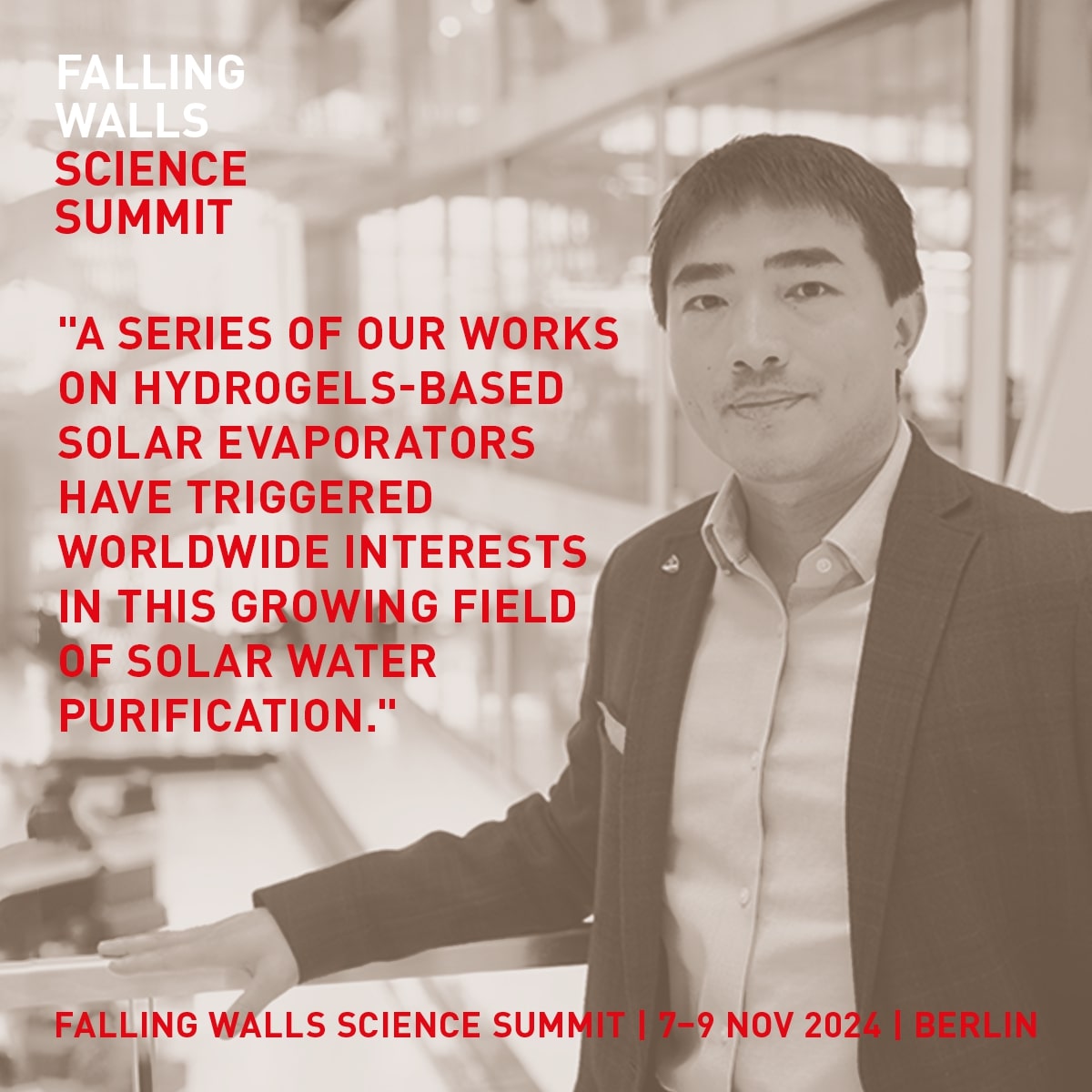 🎉 Introducing #FallingWalls #ScienceBreakthrough of the Year Laureate 2024 in Engineering &amp; Technology: Guihua Yu!

🏆 Join us on 9 November at the #FallingWallsScienceSummit in Berlin to hear him discuss this groundbreaking work!
🔗 falling-walls.com/programme/guih…