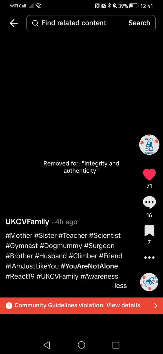 ukcvfamily's tweet photo. @TikTokSupport 
You have removed a video from UKCVFamily registered charity, 3 times today, stating it is 'inauthentic' and 'misinformation', without means of appeal. We also can't register as a non profit on your site for some reason
Please resolve this matter. https://t.co/4WgZBCqI7h