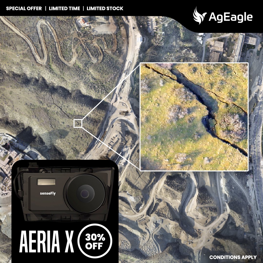 EagleNXT's tweet image. Unlock 30% off the Aeria X #dronecamera for your eBee X and eBee TAC! 

Get high-res precision with a 24MP APS-C sensor, smart exposure, and faster processing. Offer ends Dec 31, 2024. Limited units: hubs.ly/Q02RQ9ZX0

Explore the Aeria X: hubs.ly/Q02RQh4p0