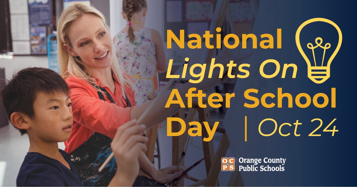Today is National Lights On After School Day! These programs are essential to keep children safe and engaged in enriching activities during the out-of-school hours. #ocps