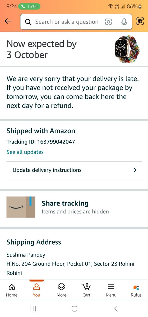 ashu_pandey01's tweet image. @amazonIN It's total Disaster. Fake one day or guarantee delivery for #amazonprime customers. 
#fraudbyamazon #bycottamazonindia 
Customer care is also charting and nothing done on complaint.