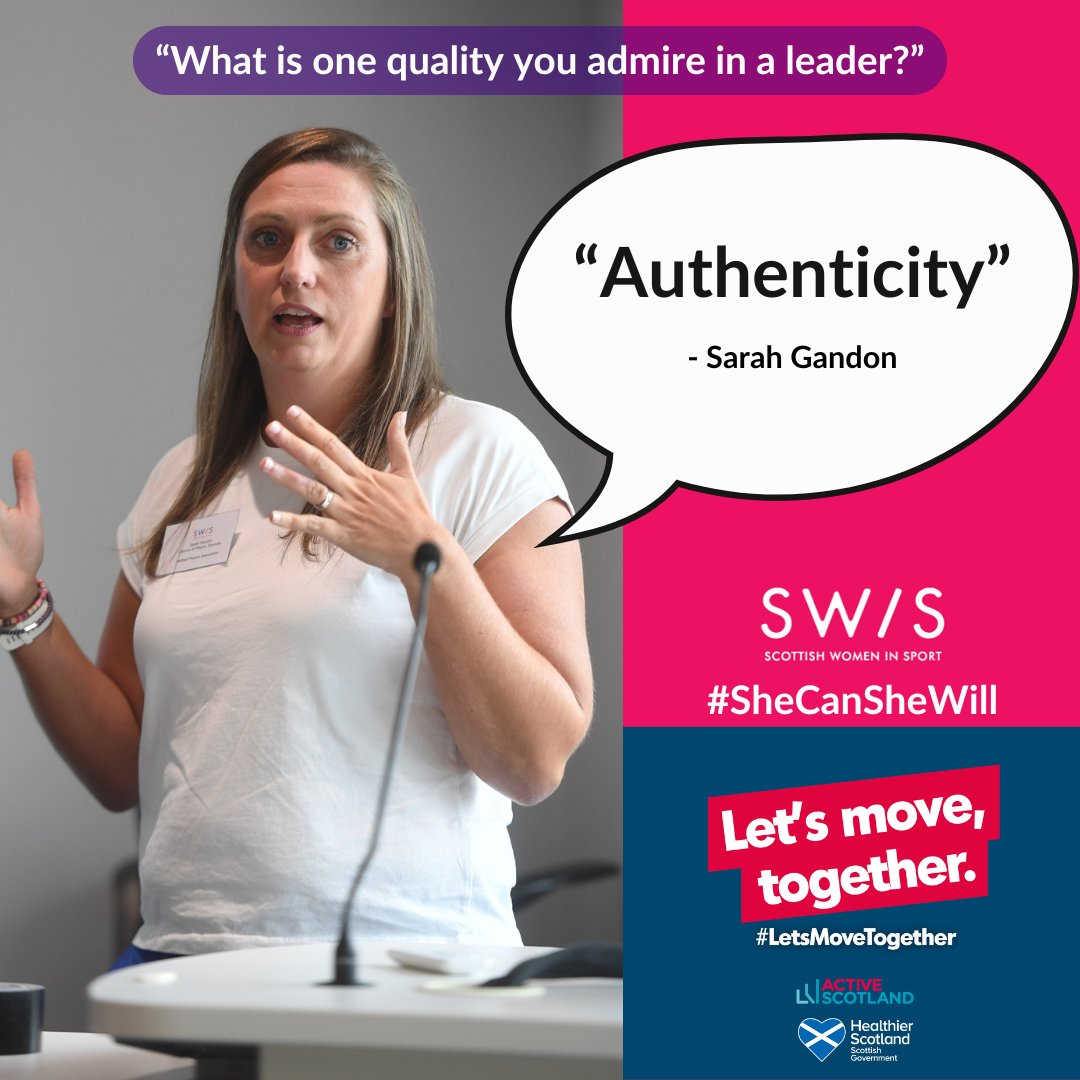 Scottish Women In Sport (@scotwomensport) on Twitter photo It's Scottish Women & Girls in Sport Week 🚺
This year's theme is 'Leadership' so we asked some of the fabulous speakers from our 2024 Conference what they see as a key quality in a good leader.
Sarah Gandon from the <a href="/netballpa/">Netball Players Association</a> said 'Authenticity'.
#SheCanSheWill It's Scottish Women & Girls in Sport Week 🚺
This year's theme is 'Leadership' so we asked some of the fabulous speakers from our 2024 Conference what they see as a key quality in a good leader.
Sarah Gandon from the <a href="/netballpa/">Netball Players Association</a> said 'Authenticity'.
#SheCanSheWill