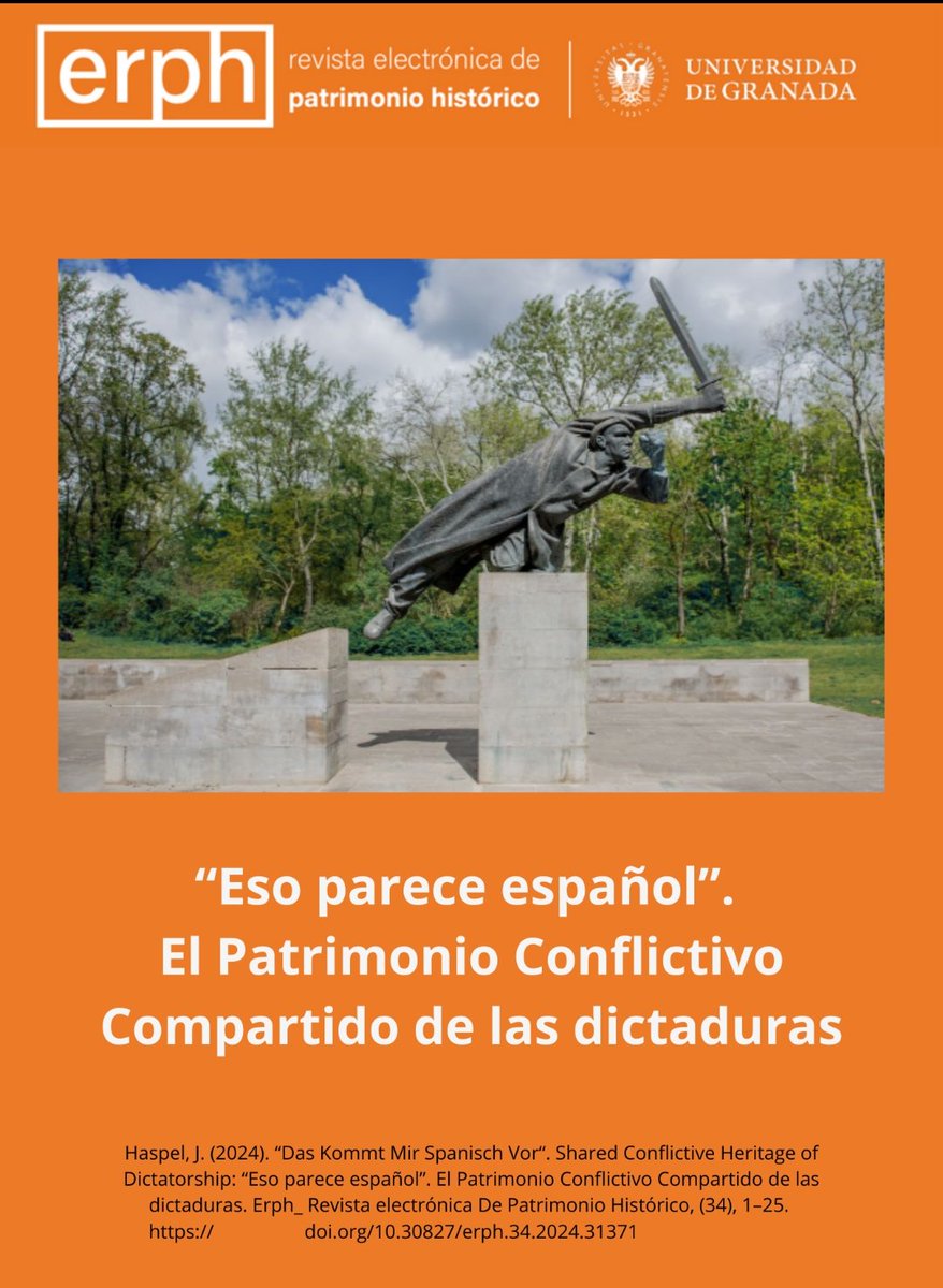 Jörg Haspel es nuestro investigador invitado en el último número de erph. 

¡No os perdáis la lectura de su investigación bajo el título: “Eso parece español”. El Patrimonio Conflictivo Compartido de las dictaduras"

Enlace al artículo: revistaseug.ugr.es/index.php/erph…