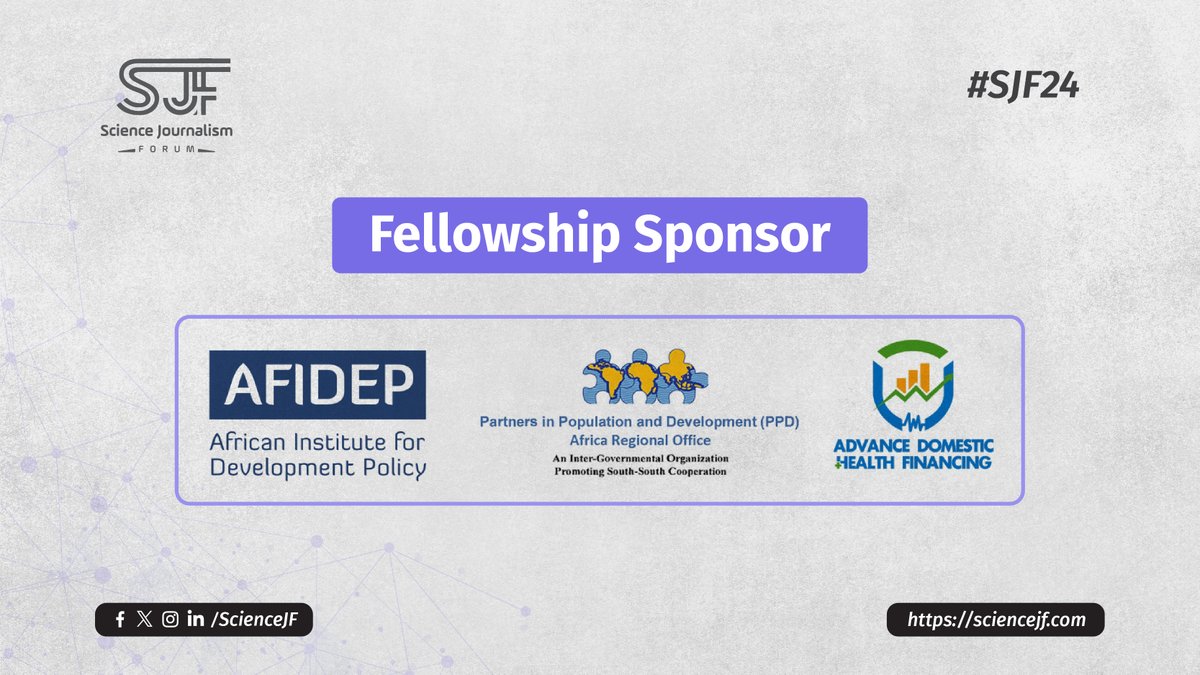 Exciting Opportunity for Health Journalists! 🌍

The African Institute for Development Policy (<a href="/Afidep/">AFIDEP</a> ) and Partners in Population and Development Africa Regional Office (<a href="/ppd_aro/">PPD ARO</a> ) are sponsoring
attendance fellowships for SJF24!

 Who can seize this opportunity? We are seeking