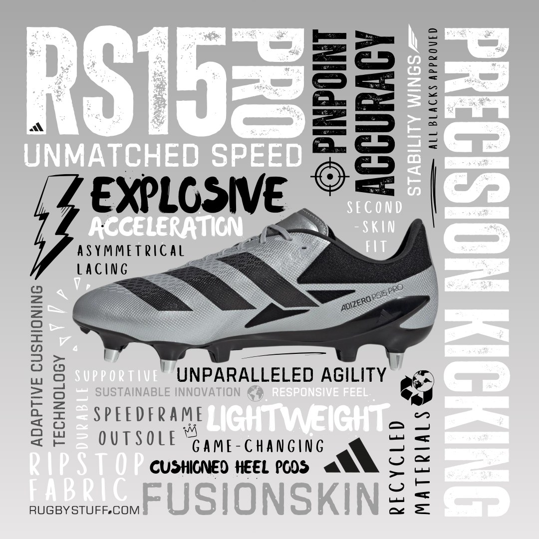 Take your game to the next level with the Adidas Adizero RS15 Pro Soft Ground Rugby Boots! 💨

Designed for speed and agility, these lightweight boots offer superior traction and support.

Perfect for backs and back rows looking to dominate the pitch.

#rugby #adidas #adizero