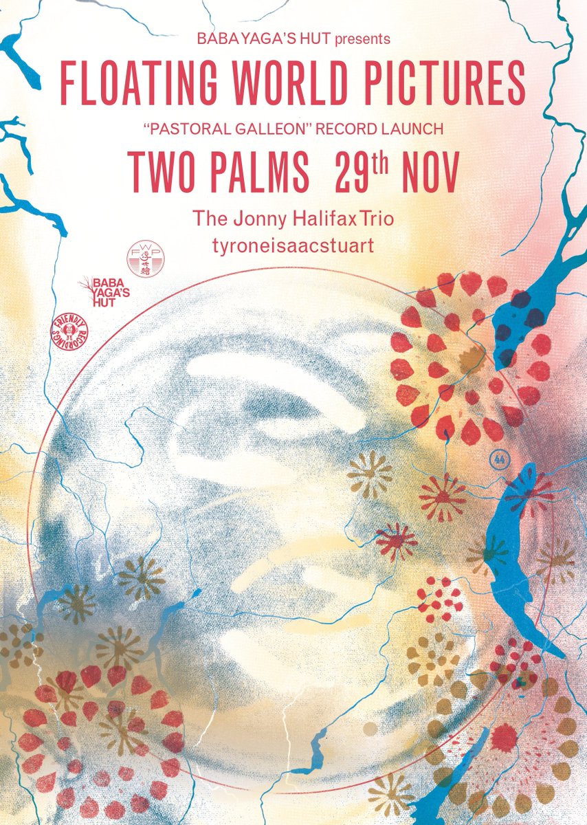 Baba Yaga's Hut (@byhut) on Twitter photo Floating World Pictures will be joined by <a href="/jonnyhalifaxxxx/">Jonny Halifax</a> & <a href="/tyroneisaacstu/">tyroneisaacstuart</a> for their album launch at <a href="/twopalmshackney/">TWO PALMS</a> on 29th Nov.
Tickets: dice.fm/event/l8qvap--… Floating World Pictures will be joined by <a href="/jonnyhalifaxxxx/">Jonny Halifax</a> & <a href="/tyroneisaacstu/">tyroneisaacstuart</a> for their album launch at <a href="/twopalmshackney/">TWO PALMS</a> on 29th Nov.
Tickets: dice.fm/event/l8qvap--…