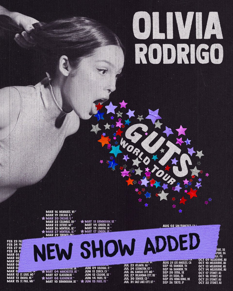 Olivia Rodrigo (@oliviarodrigo) on Twitter photo one last stop on the #GUTSworldtour!!!!โญ๏ธ one last stop on the #GUTSworldtour!!!!โญ๏ธ